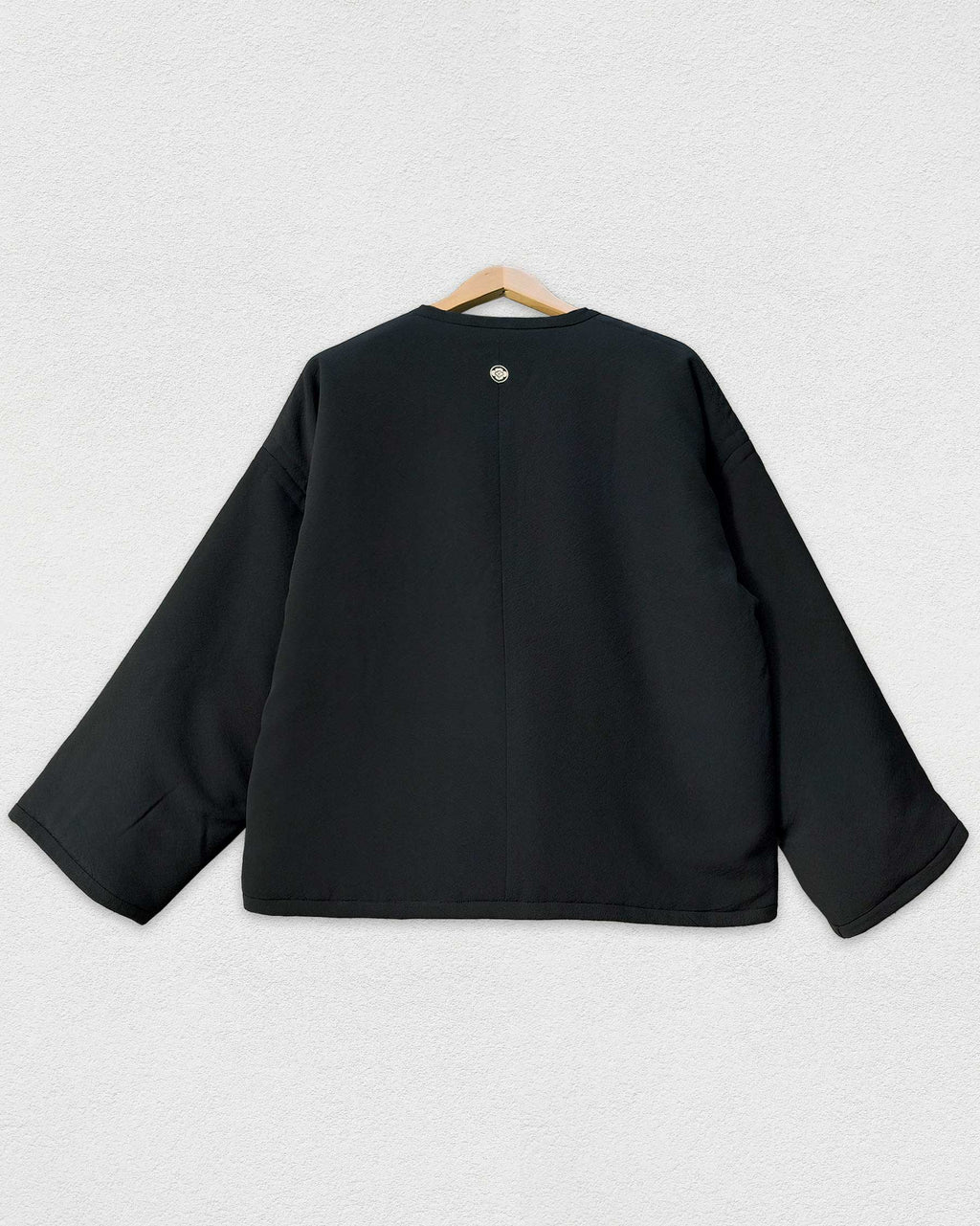 Reversible Black Quilted Jacket, Embroidery