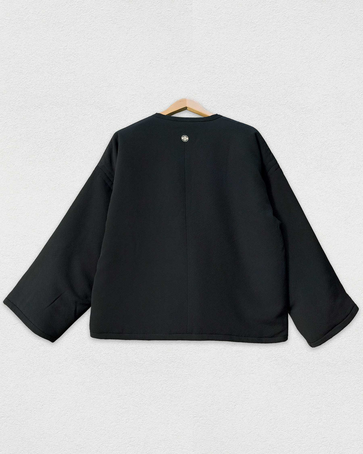 Reversible Black Quilted Jacket, Embroidery