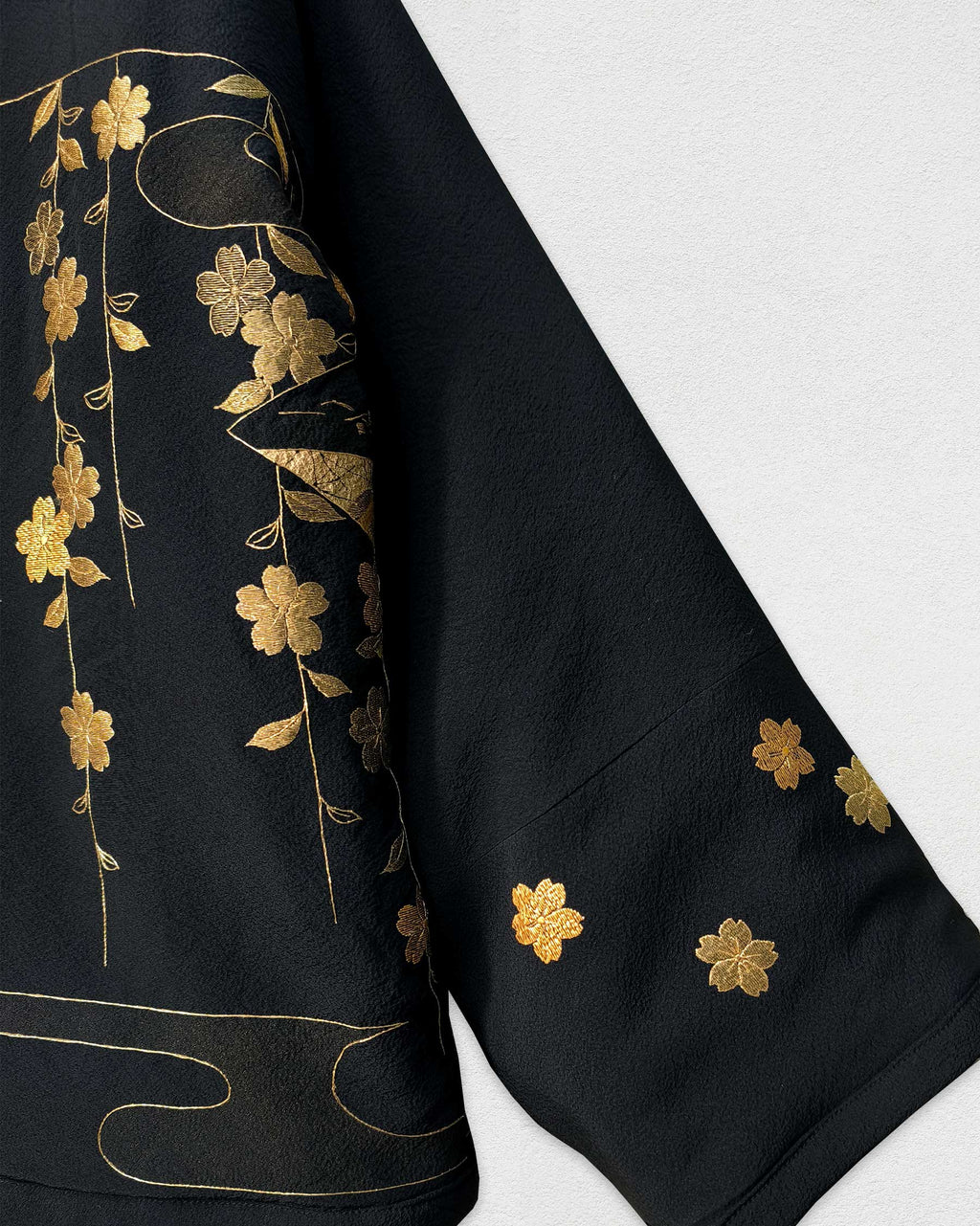 Reversible Black Quilted Jacket, Embroidery