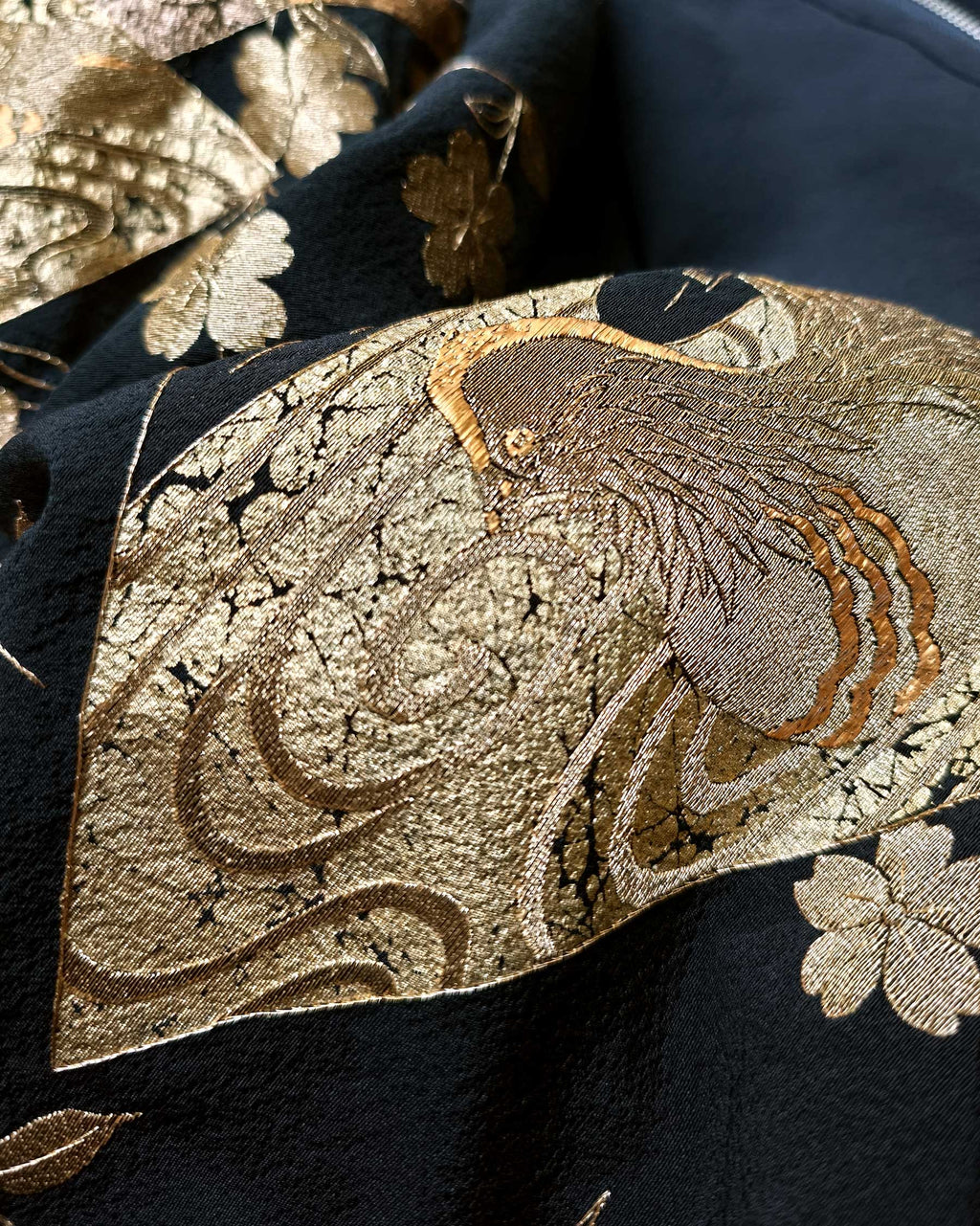 Reversible Black Quilted Jacket, Embroidery
