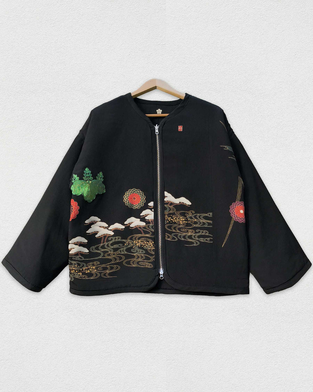 Reversible Black Quilted Jacket, Paulownia