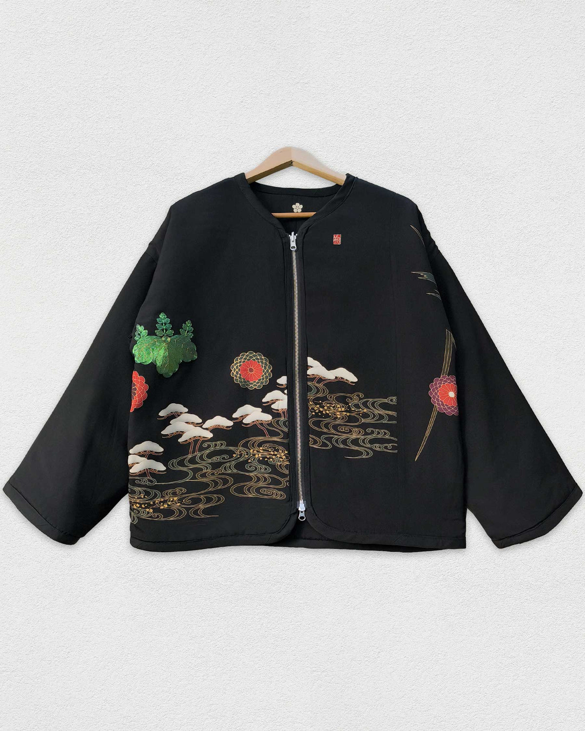 Reversible Black Quilted Jacket, Paulownia