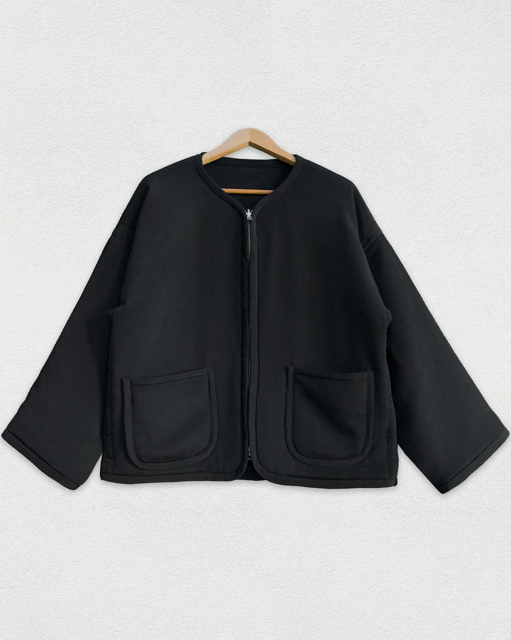 Reversible Black Quilted Jacket, Paulownia