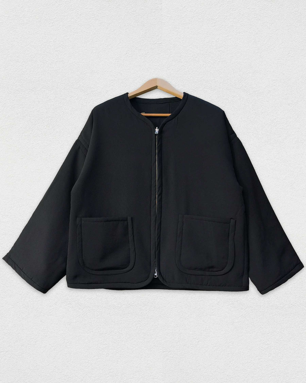 Reversible Black Quilted Jacket, Peony