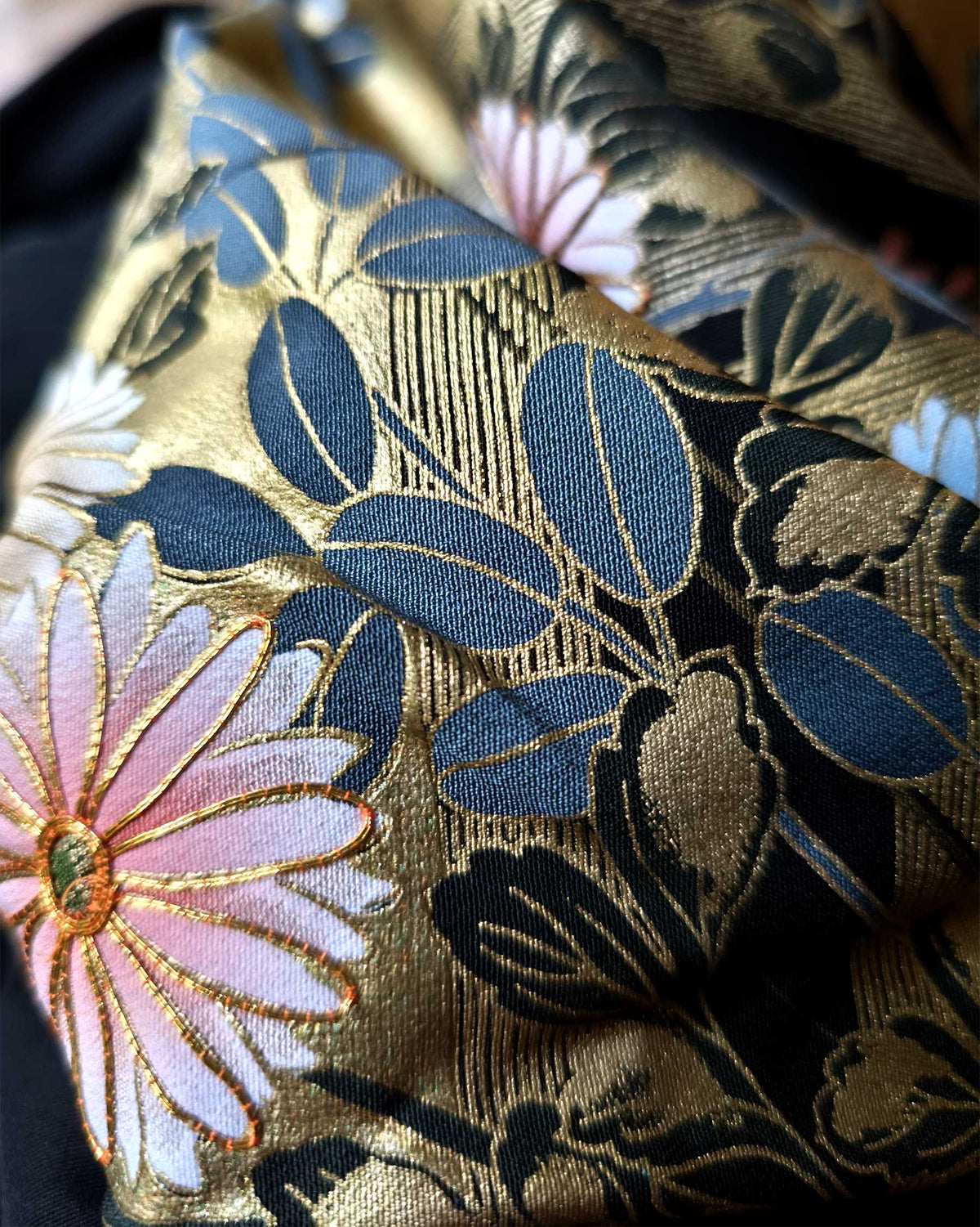 Reversible Black Quilted Jacket, Peony