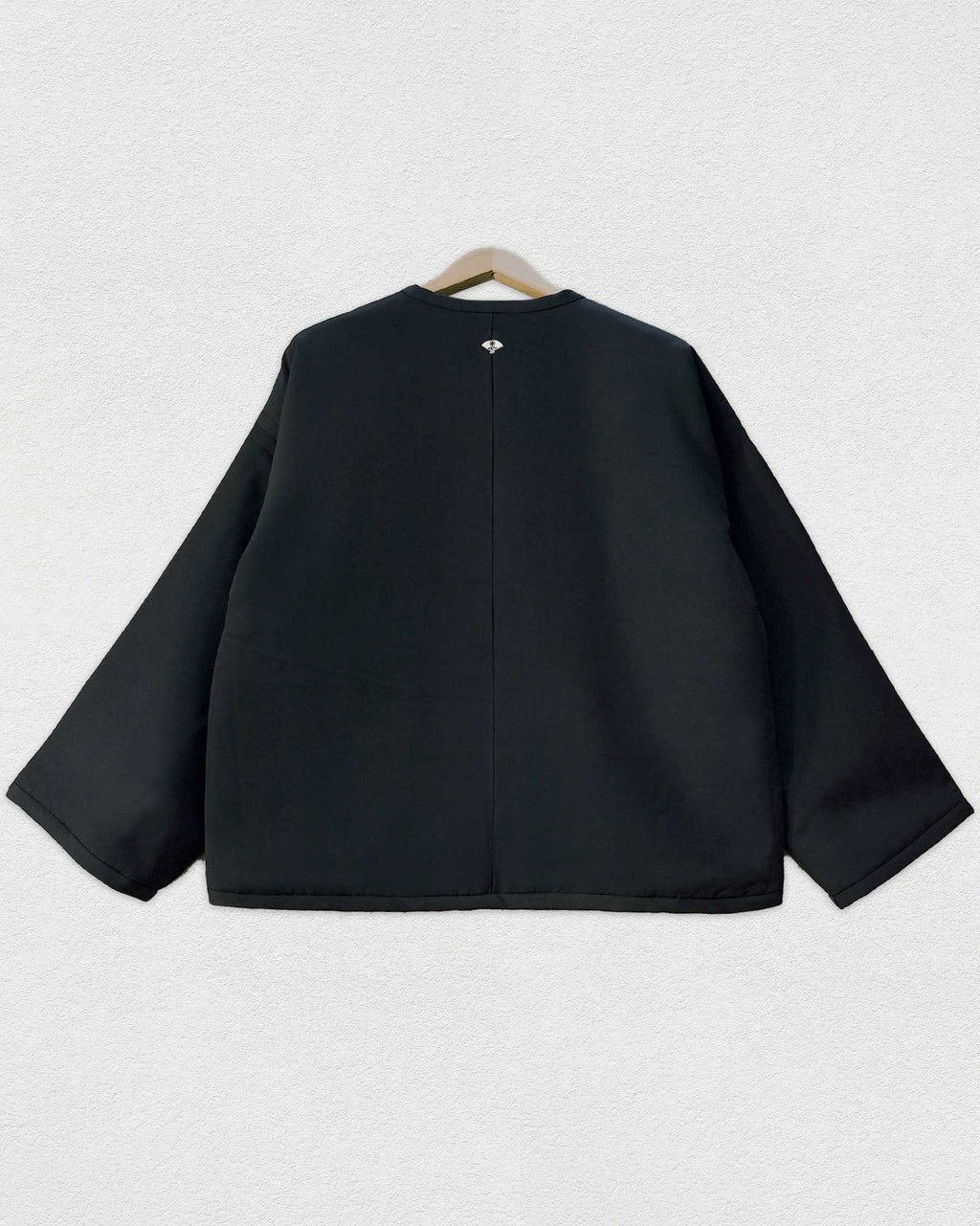 Reversible Black Quilted Jacket, Pine needles