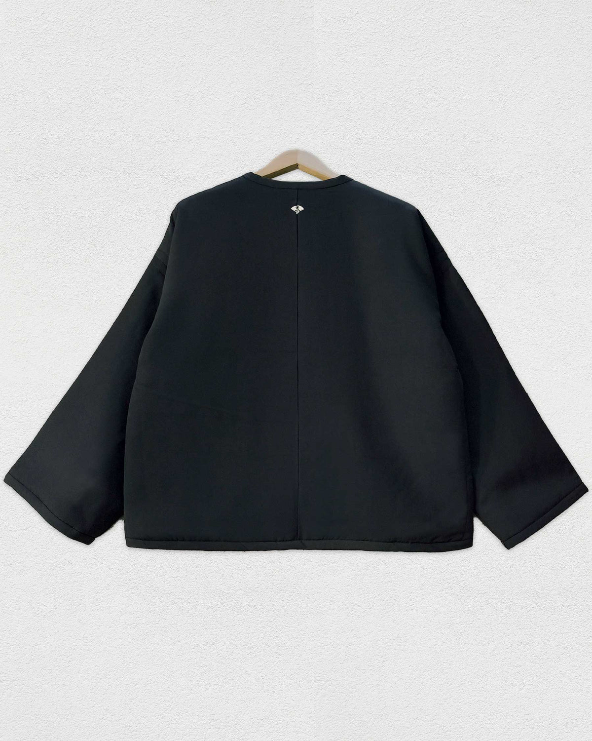 Reversible Black Quilted Jacket, Pine needles